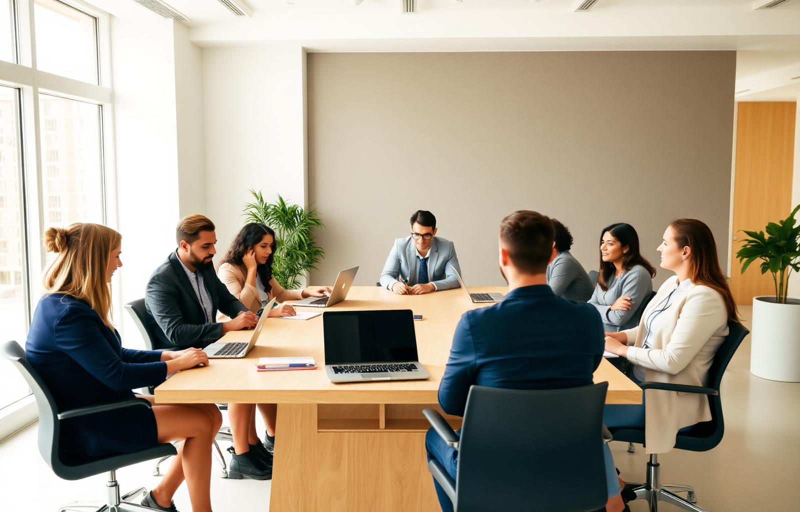 Equipo de GMCS Global trabajando en oficina